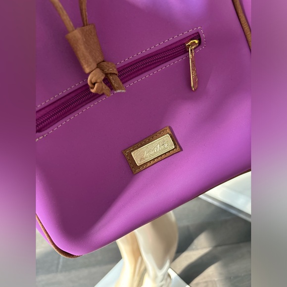 Leather purple crossbody bag - Picture 3 of 5